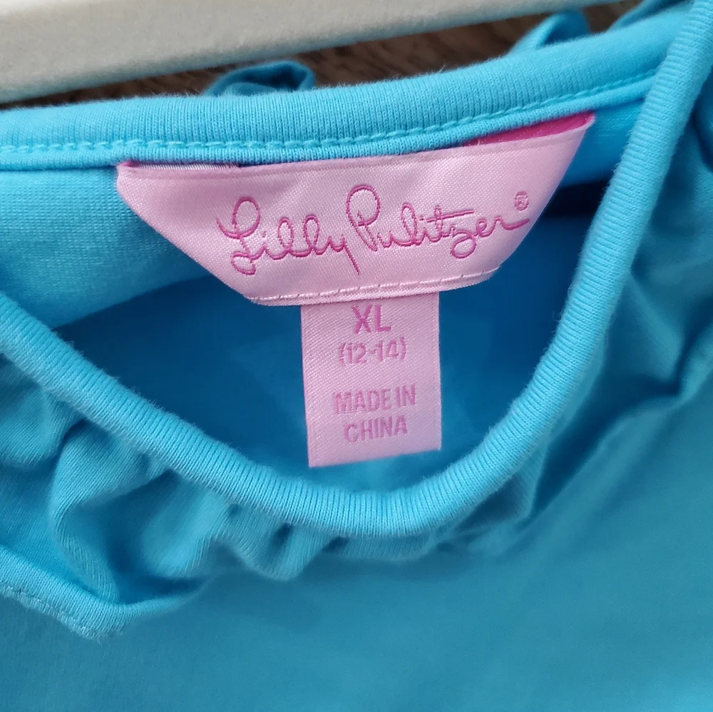 LILLY PULITZER Girls MULTI-COLOR DRESS WITH RUFFLE SIZE XL